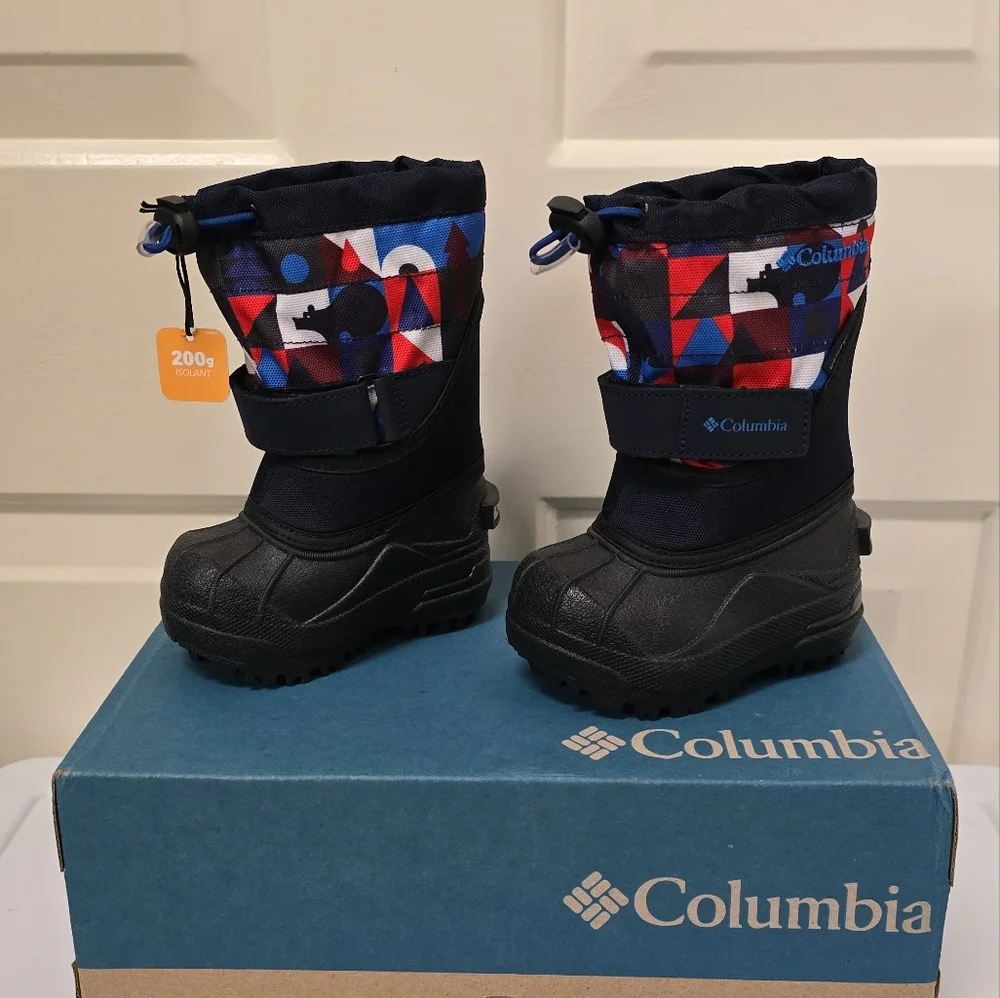 Columbia 4T Powderbug plus II print boots 200g insulation-NIB